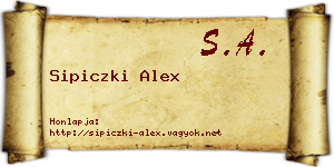Sipiczki Alex névjegykártya